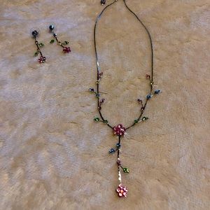 Cookie Lee Jewelry line matching floral necklace and earrings
